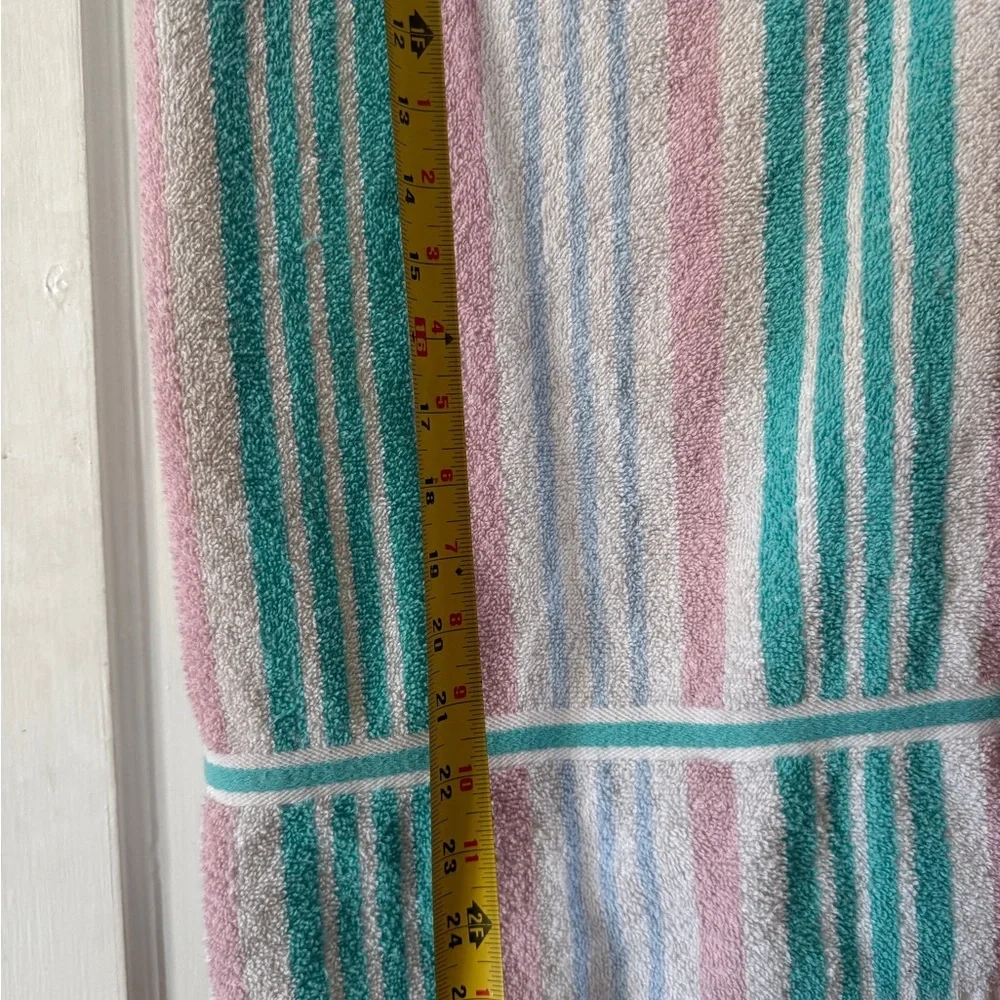 Vintage pink and green towel